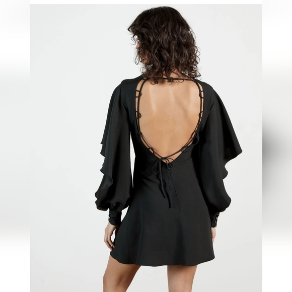 ●TED BAKER ●Made in Berlin Women Chils Detail Sleeve Mini Dress Black size.2 NWT - Picture 3 of 13